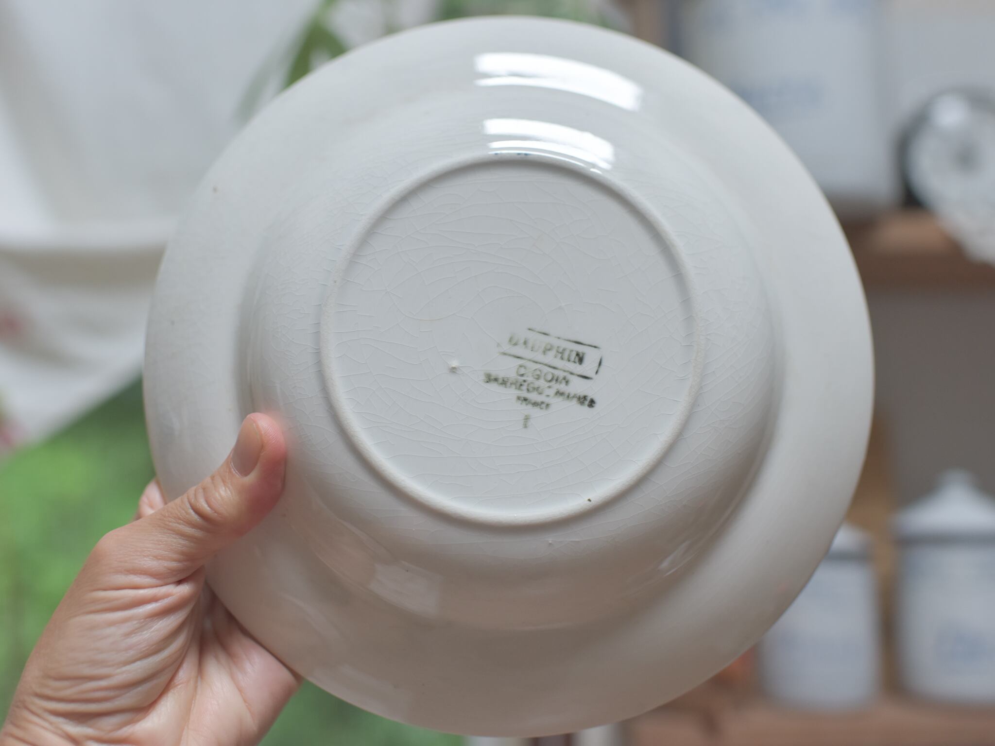 22 フランスアンティークスープ皿サルグミンヌ