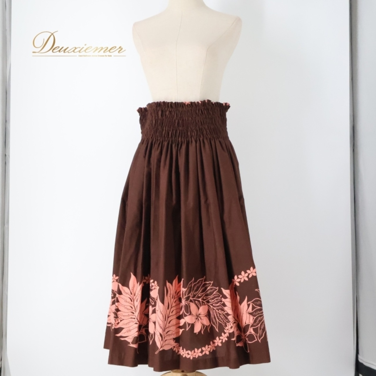 フラダンス 衣装 パウスカート ブラウン系 Mahalo 日本製 プルメリア柄 モンステラ柄f ハワイアンプリント アロハ フラ ダンス レッスン 練習 ピンク系 茶 ピンク 華やか 鮮やか かわいい おしゃれ 上品 シングル スカート 大人っぽい フラダンス衣装 パウスカート 快適 おしゃれデザイン プリントスカート ハワイ アロハシャツ 女性用 かわいいデザイン マルチカラー