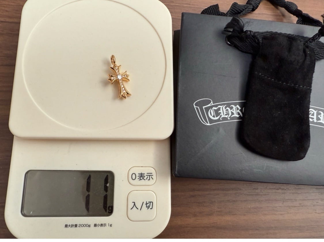 CHROME HEARTS クロムハーツ 22k ダイヤ タイニー CHクロス ネックレス
