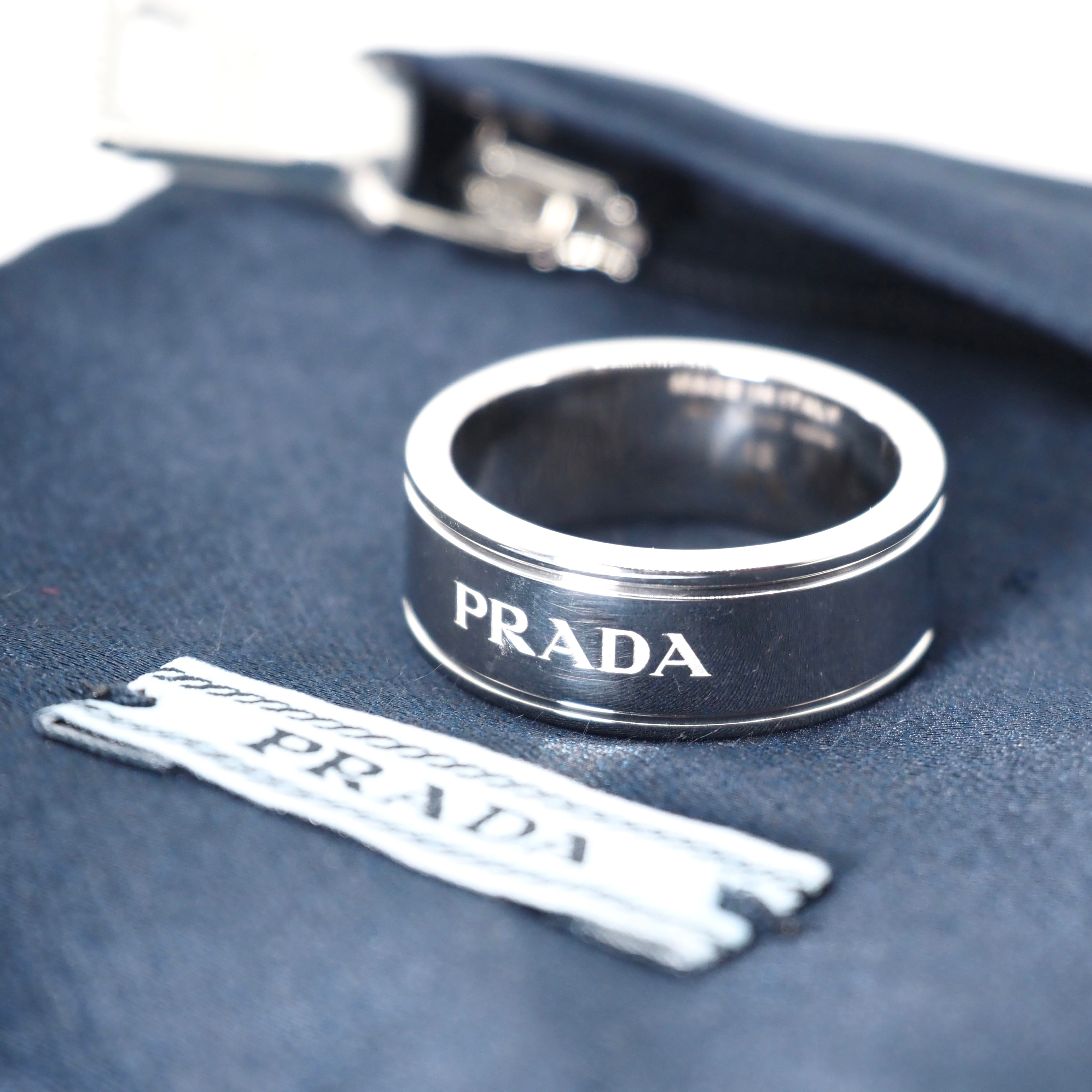 PRADA 約18号 ロゴ リング シルバー925 プラダ