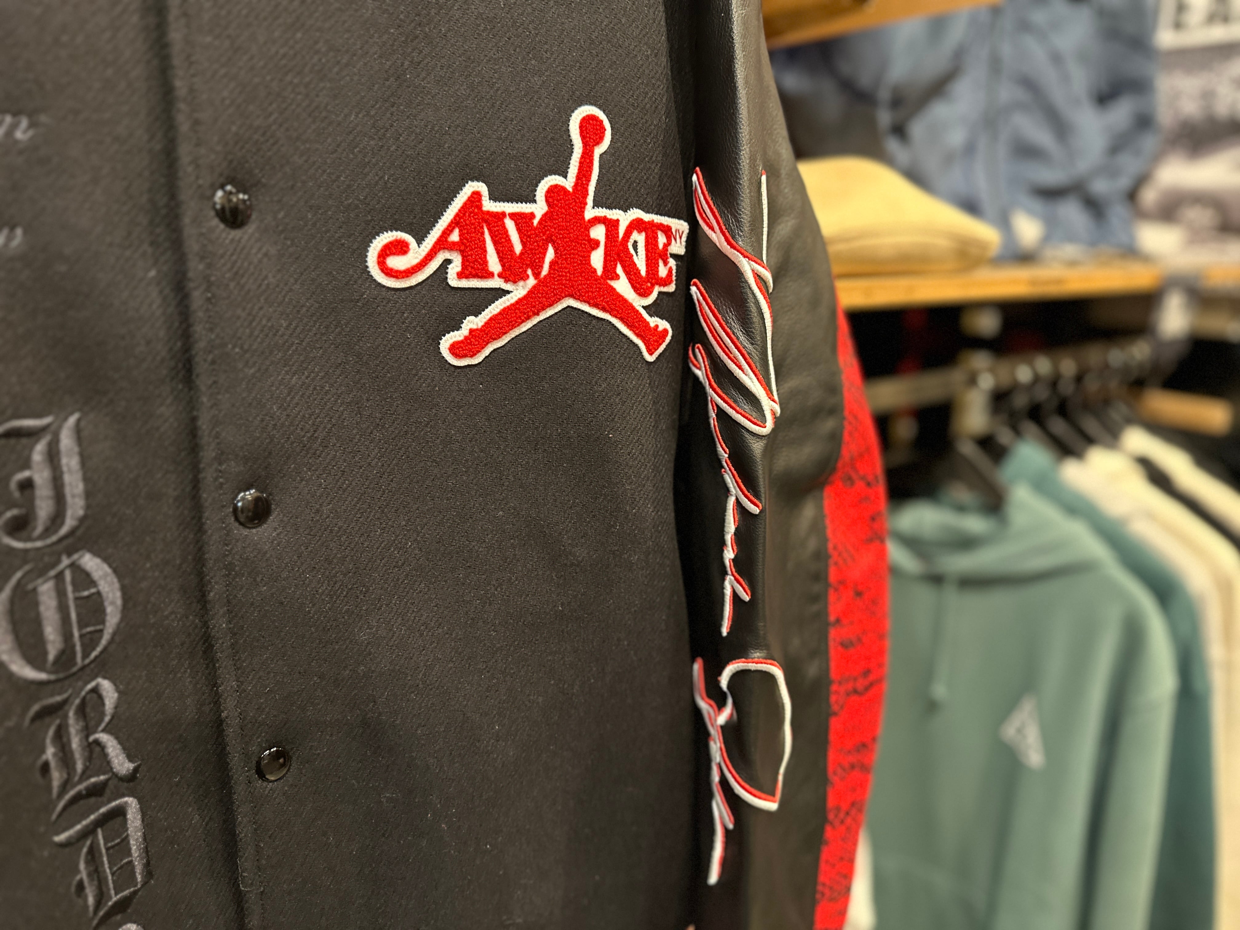 NIKE JORDAN Awake NY Varsity Jacket Black | WIZSTAND