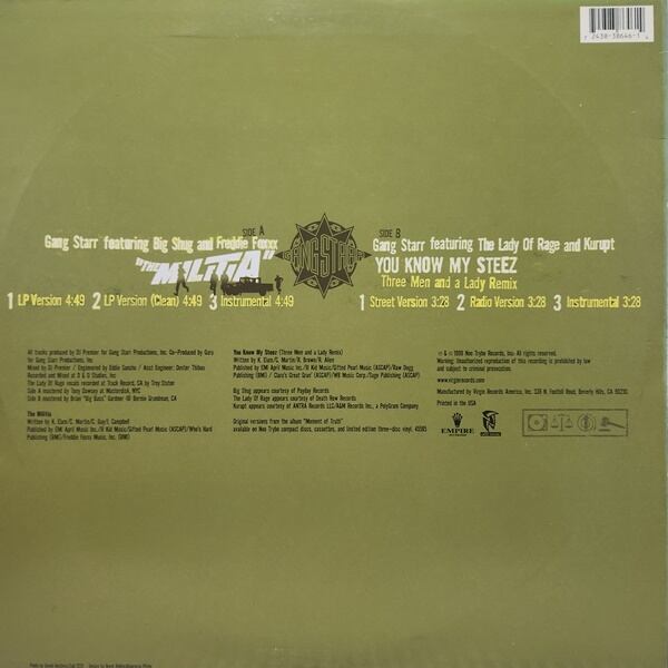 Gang Starr / The Militia [7243 8 38646 1 4, Y-38646] - 画像2
