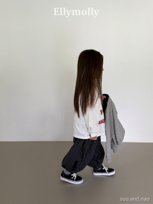 取寄:ELLYMOLLY オータムグリッドバルーンパンツ※送料無料