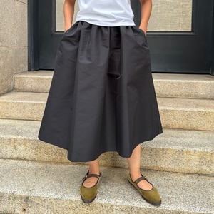 LES YEUX　POLYESTER FLARE SKIRT　BLACK
