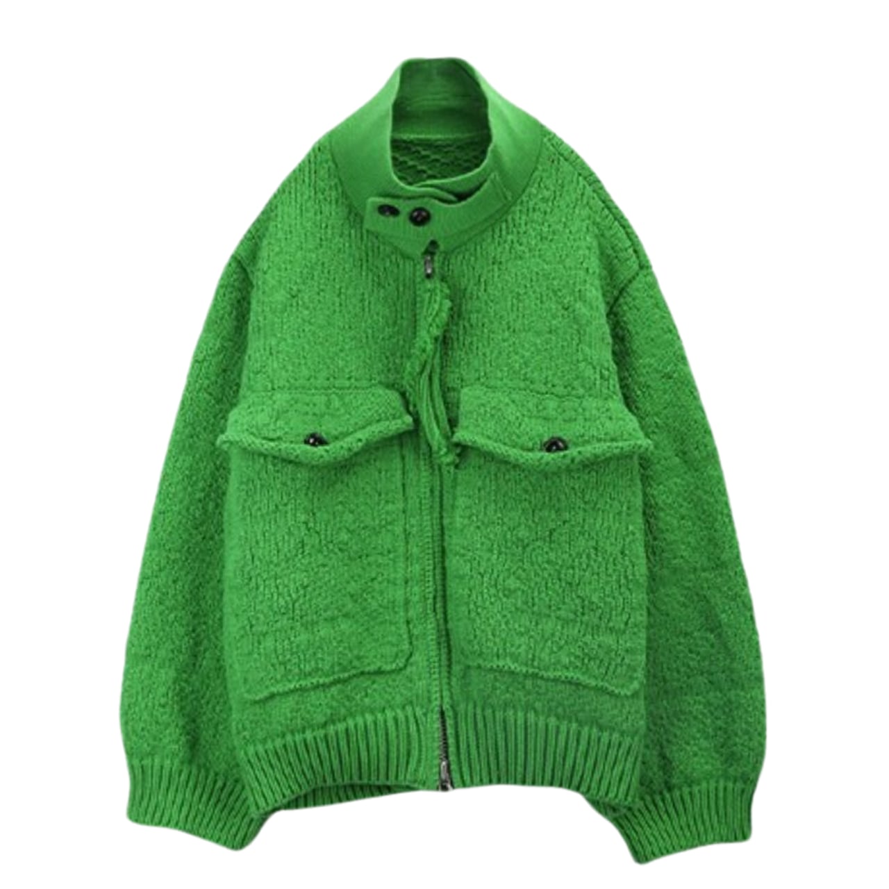 Rib nit stand collar high neck zip up top 00008