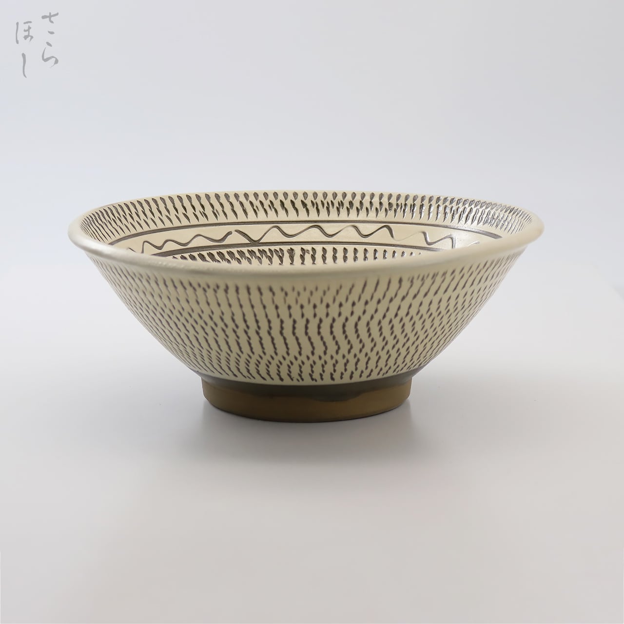 お皿　骨董品　鉢　陶芸品　芸品　工芸品　直径22.5センチ　高さ8センチ　良品 小鹿田焼 小袋窯 8寸丼 内外飛びかんな 白 直径約23.5cm 陶器 和食器