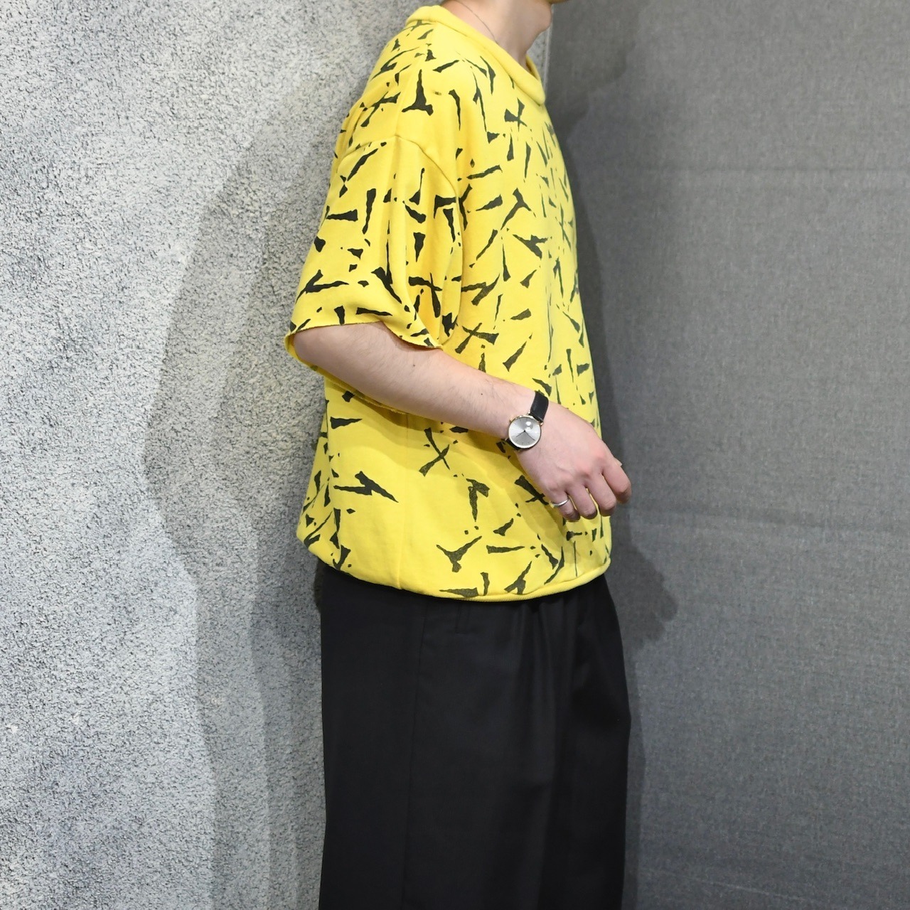 pattern cut off half sleeve sweat