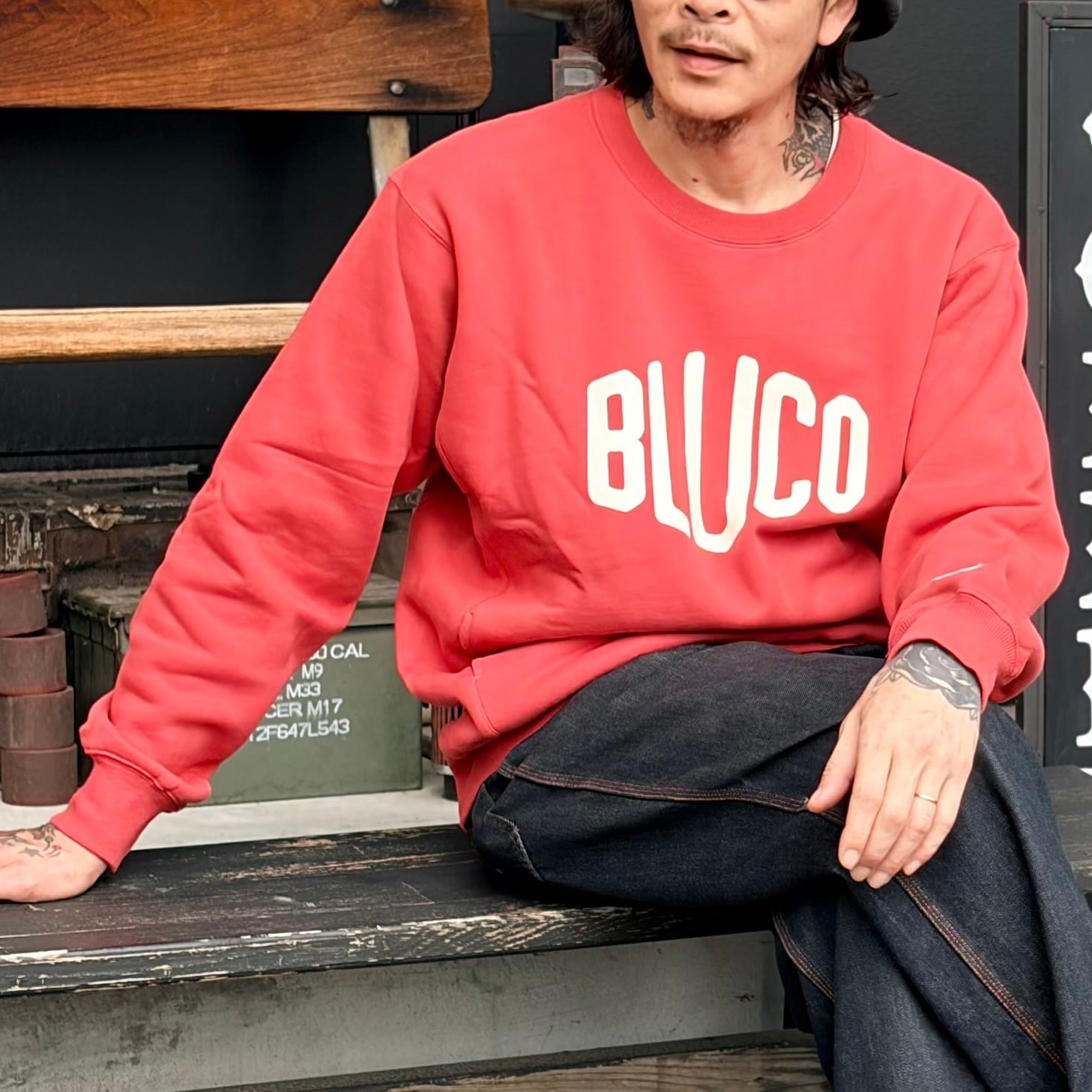 BLUCO ブルコ スウェットシャツ Hex クルーネックスウェット ポケット