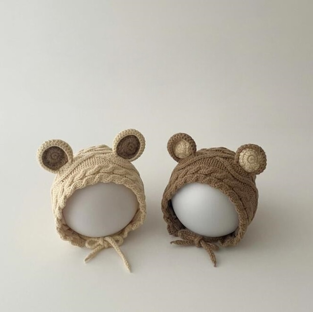 [42-48cm] くまみみニット帽