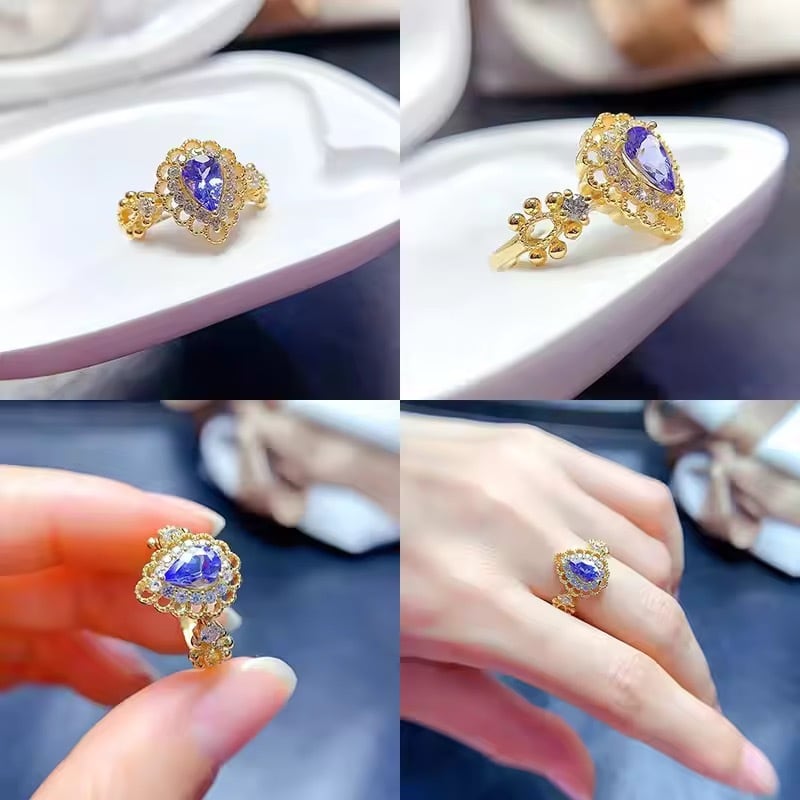 tanzanite〗天然 タンザナイト ティアドロップ 雫 ペア シェイプ