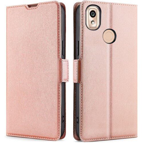 あんしんスマホ KY-51B ケース 手帳型 薄型 軽 KY51B ケース 手帳ケース アンシンスマホ KY51B ケース 携帯カバー doo アンシンスマホ KY 51B ケース 京セラ ケース CASE KY51B ケースカバー 適用 BonwFzin 軽量 薄いケース 炭素繊維調 PU レザー マグネット 手帳 軽い 薄い カードケース スマホケース カード収納 耐衝撃 手帳ケース カード入れ スタンド 軽いケース ピンク 1846