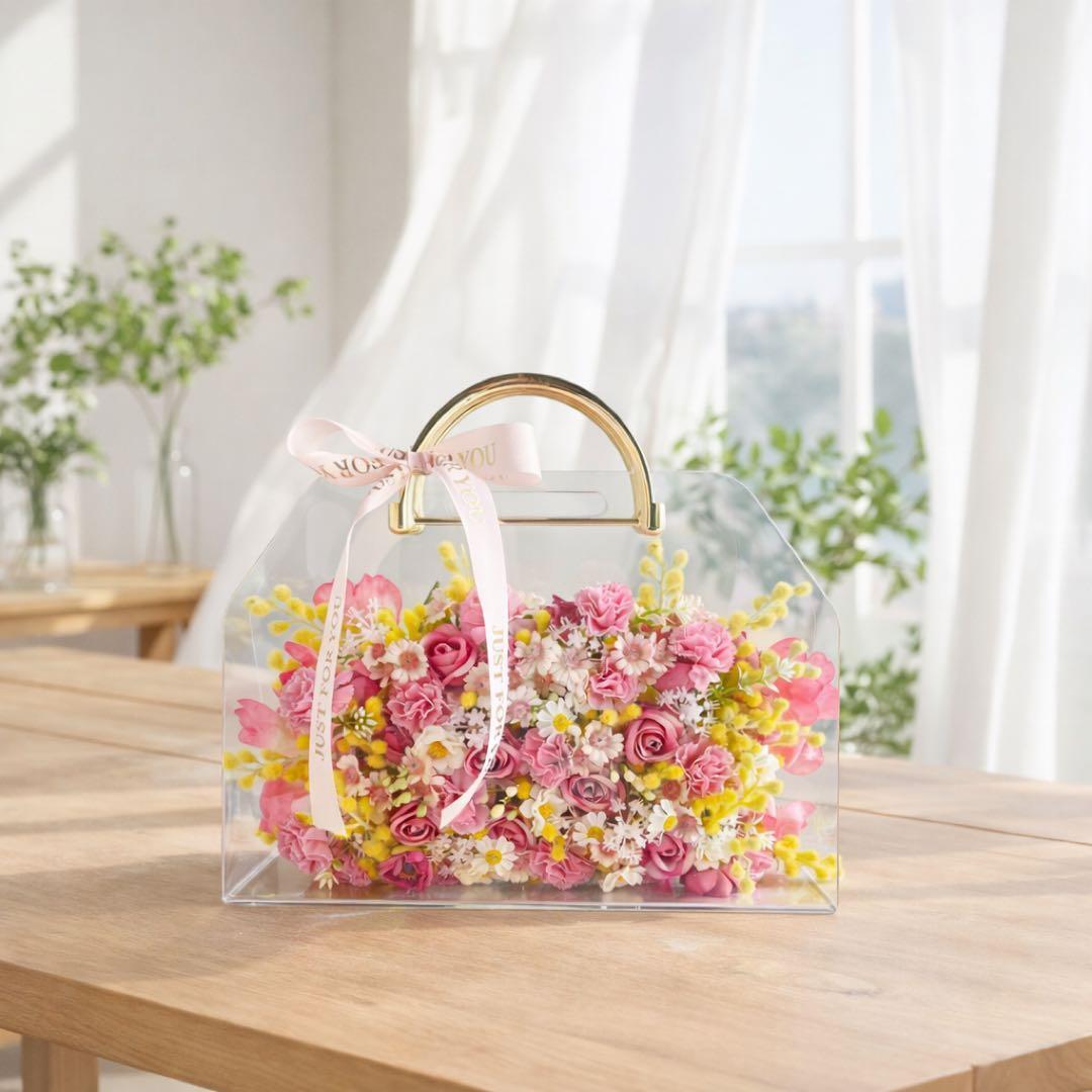無料ラッピング】光触媒フラワー「クリスタル・フルール・バッグ」薔薇