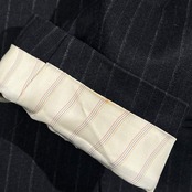 上下 J.PRESS ジェイプレス セットアップ ストライプ テーラードジャケット 裾ダブル スラックス スーツ /ダークグレー ブラック系 メンズ カシミヤ混