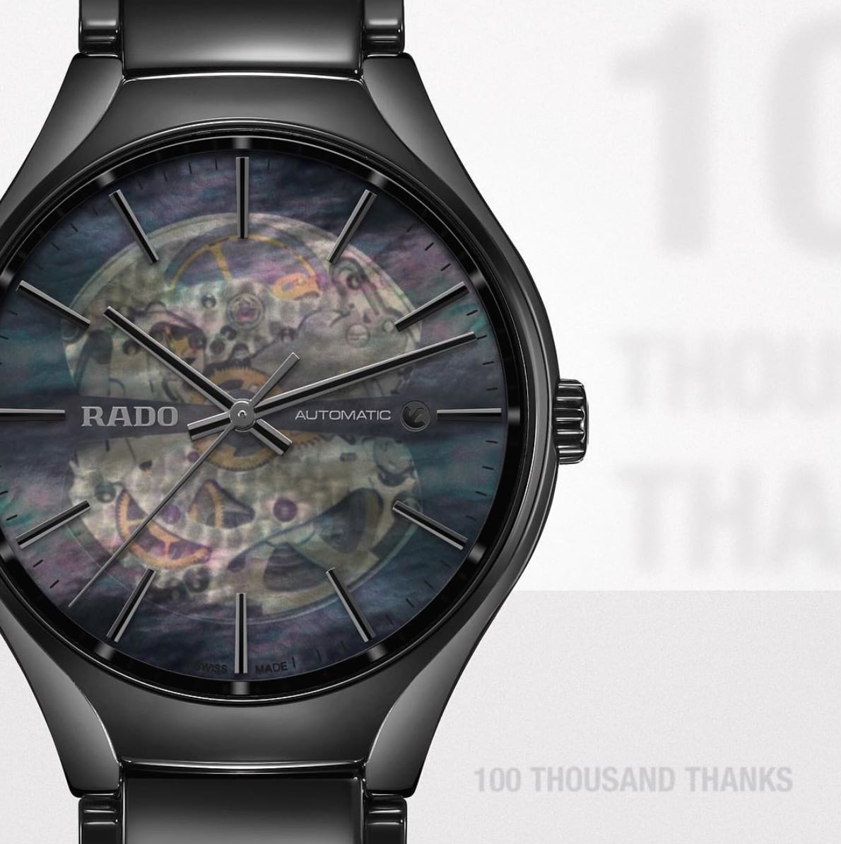 【RADO ラドー】True Automatic Open Heart トゥルーオープンハート（ブラックマザーオブパール）／国内正規品 腕時計