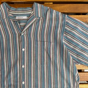 CESARANI NEW YORK STRIPE OPEN COLLAR SHIRT