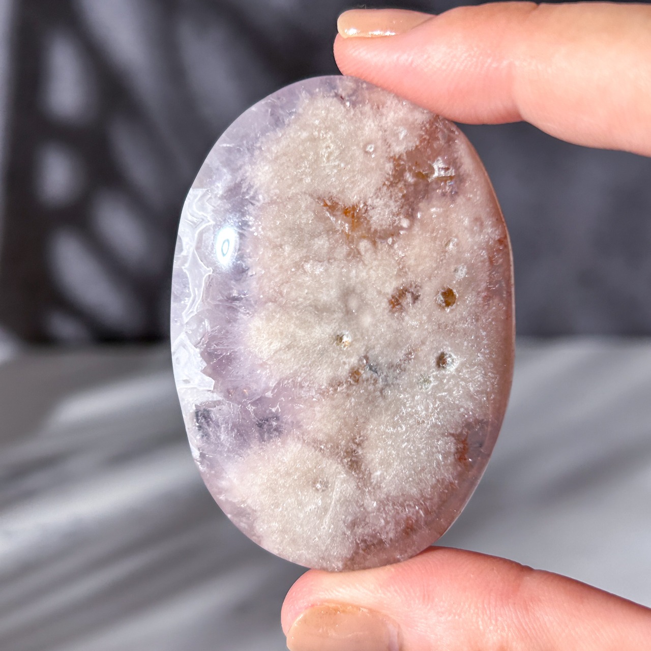 ピンクアメジスト・フラワーアゲート(桜瑪瑙) パームストーンA