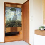 【受注生産】 のれん モネ 散歩 日傘をさす女性 幅85ｘ丈150cm