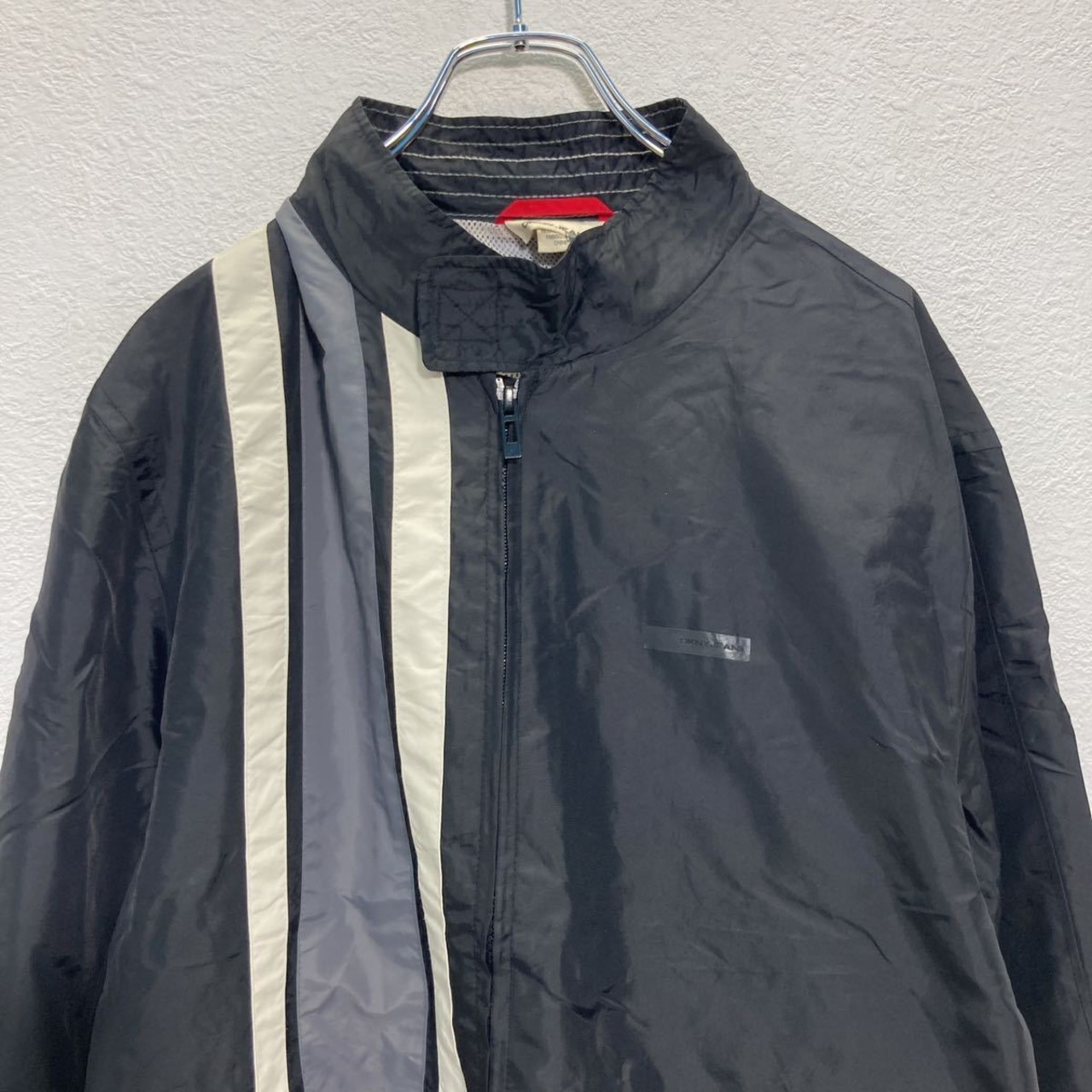 DKNY JEANS ジップアップ ナイロンジャケット L ブラック グレー 古着 