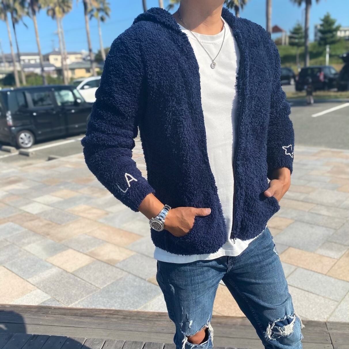 LA FLUFFY HOODIE 【Navy】 | LUSSO SURF