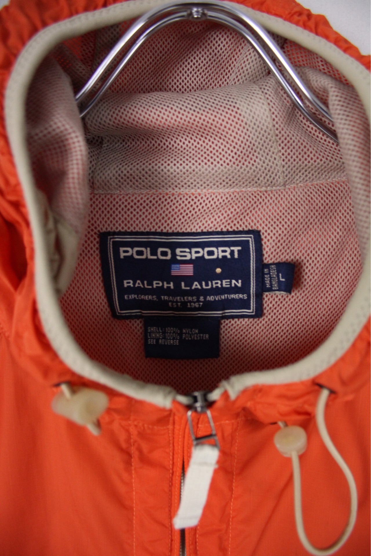 POLO SPORT グッドシルエット◎ ナイロンアノラックパーカー オレンジ 