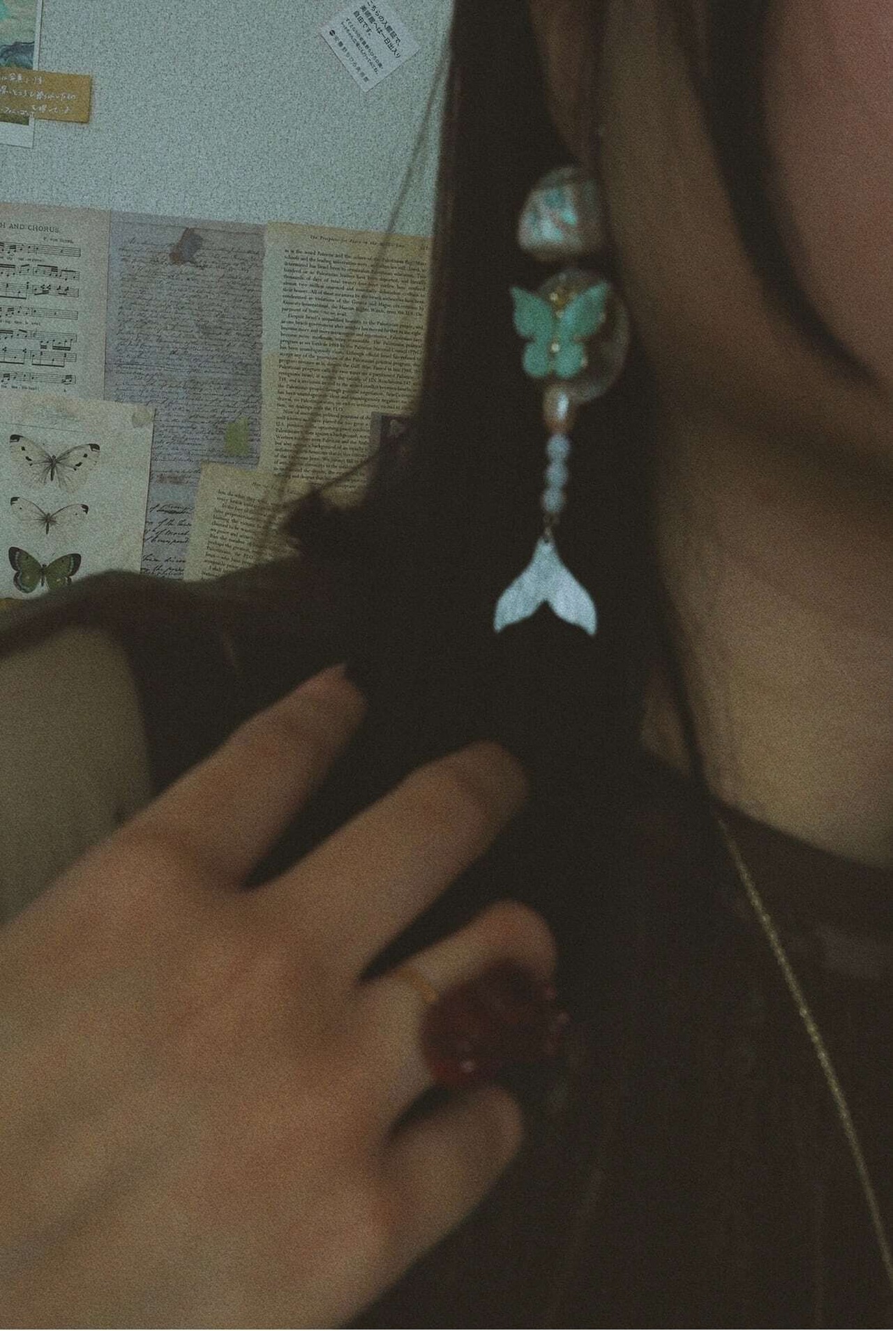 Mermaid remains and butterfly