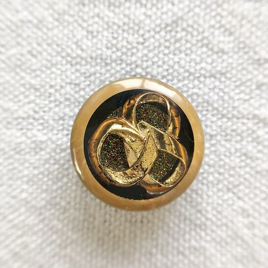 ゴールドフラワー×ライトブラウン 18㎜