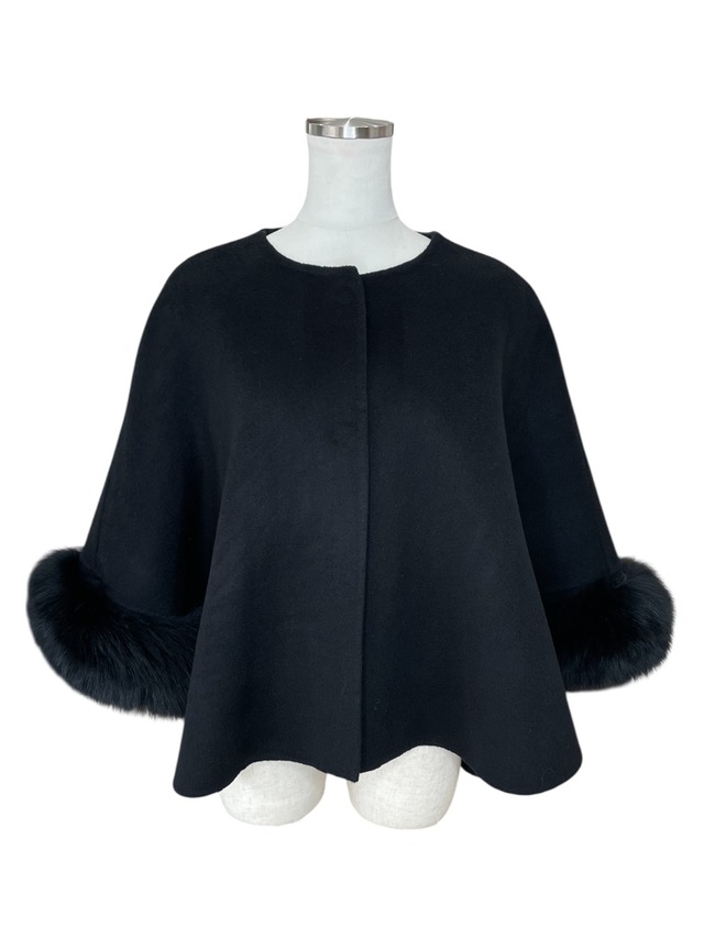 ボリューミーFOXケープ Black