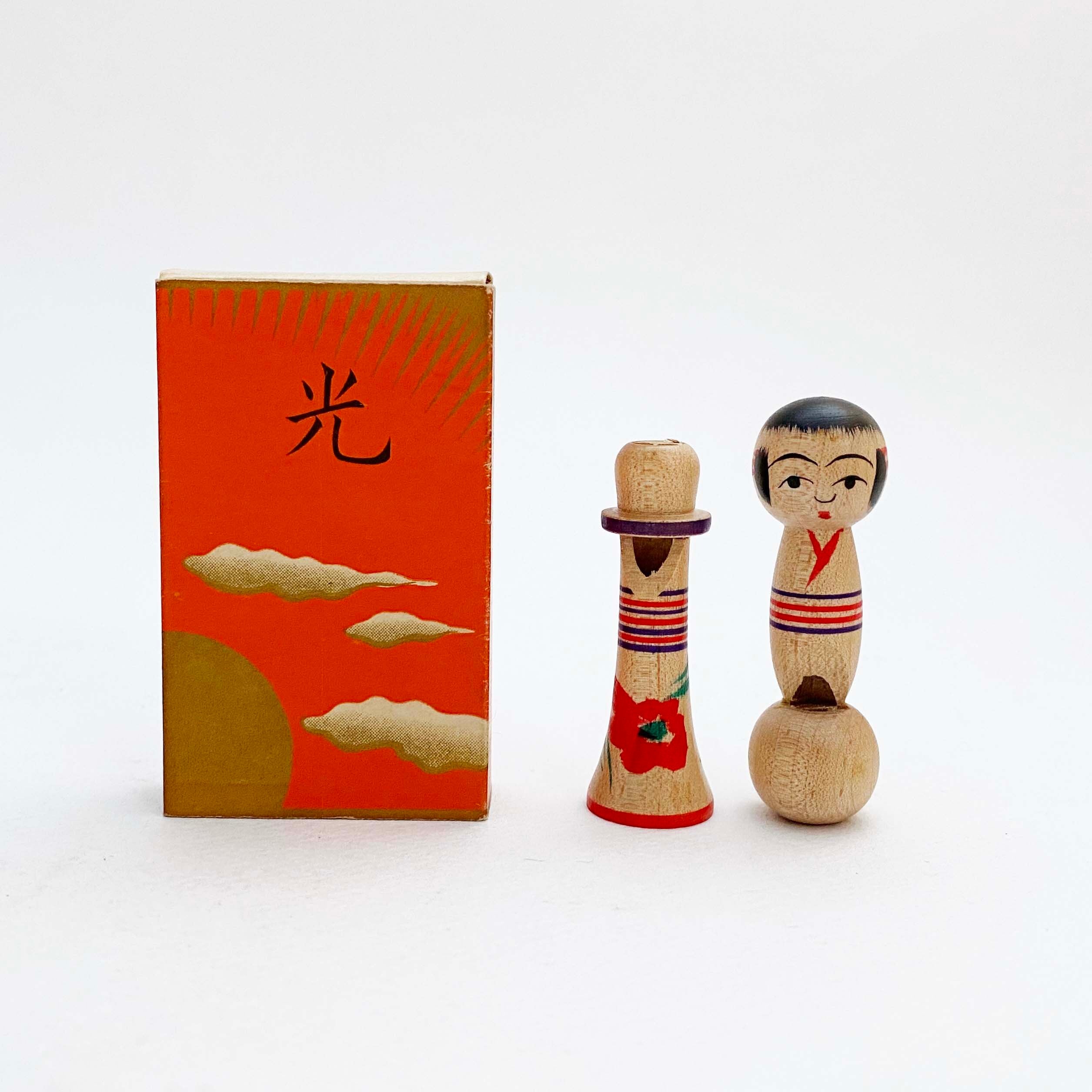 小寸こけし型 笛玩具セット(大宮正安工人 / 2本組)