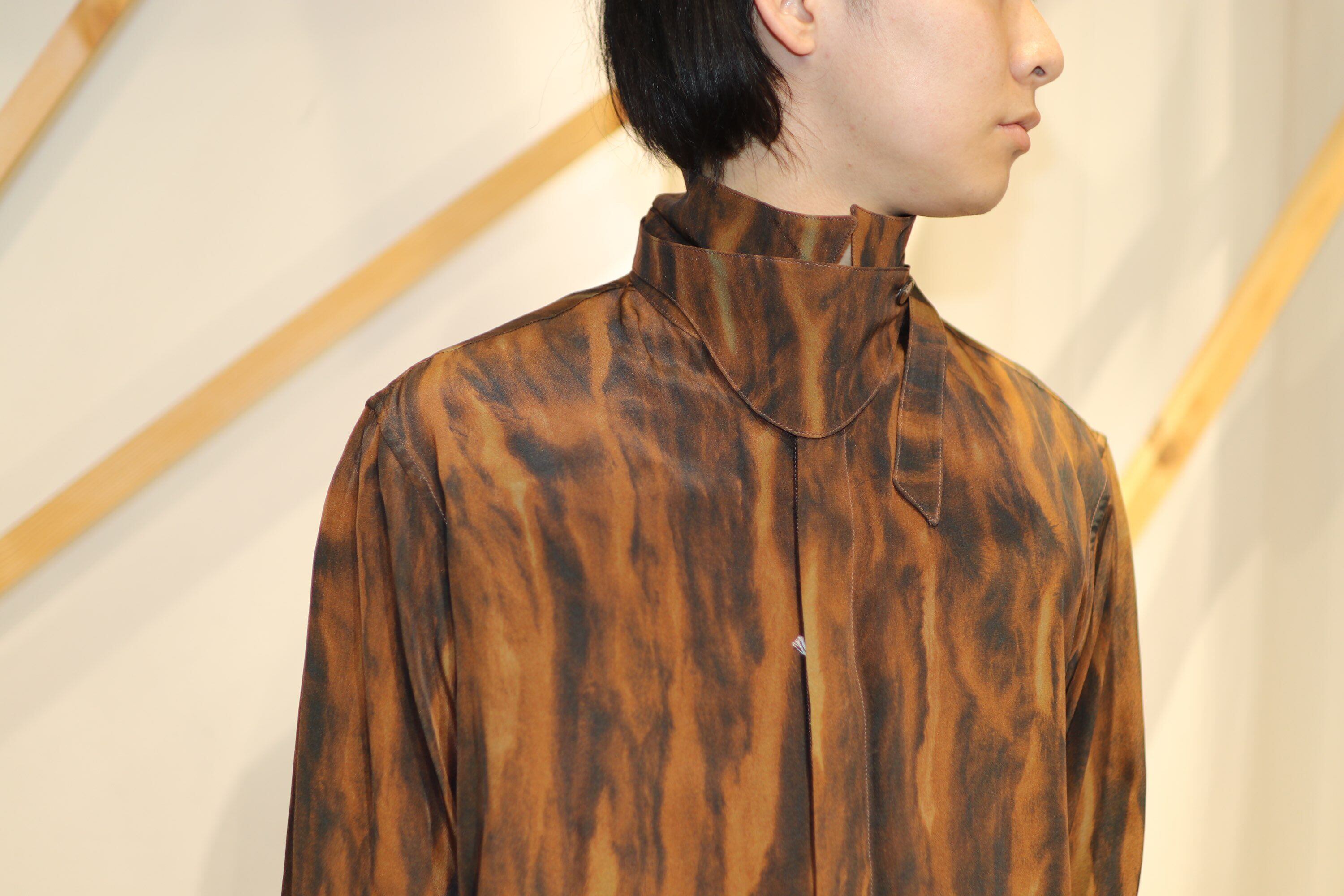 MASU FUR PRINT SILK SHIRTS (BROWN) MCFW-SH0421 | IAAAM ONLINE STORE