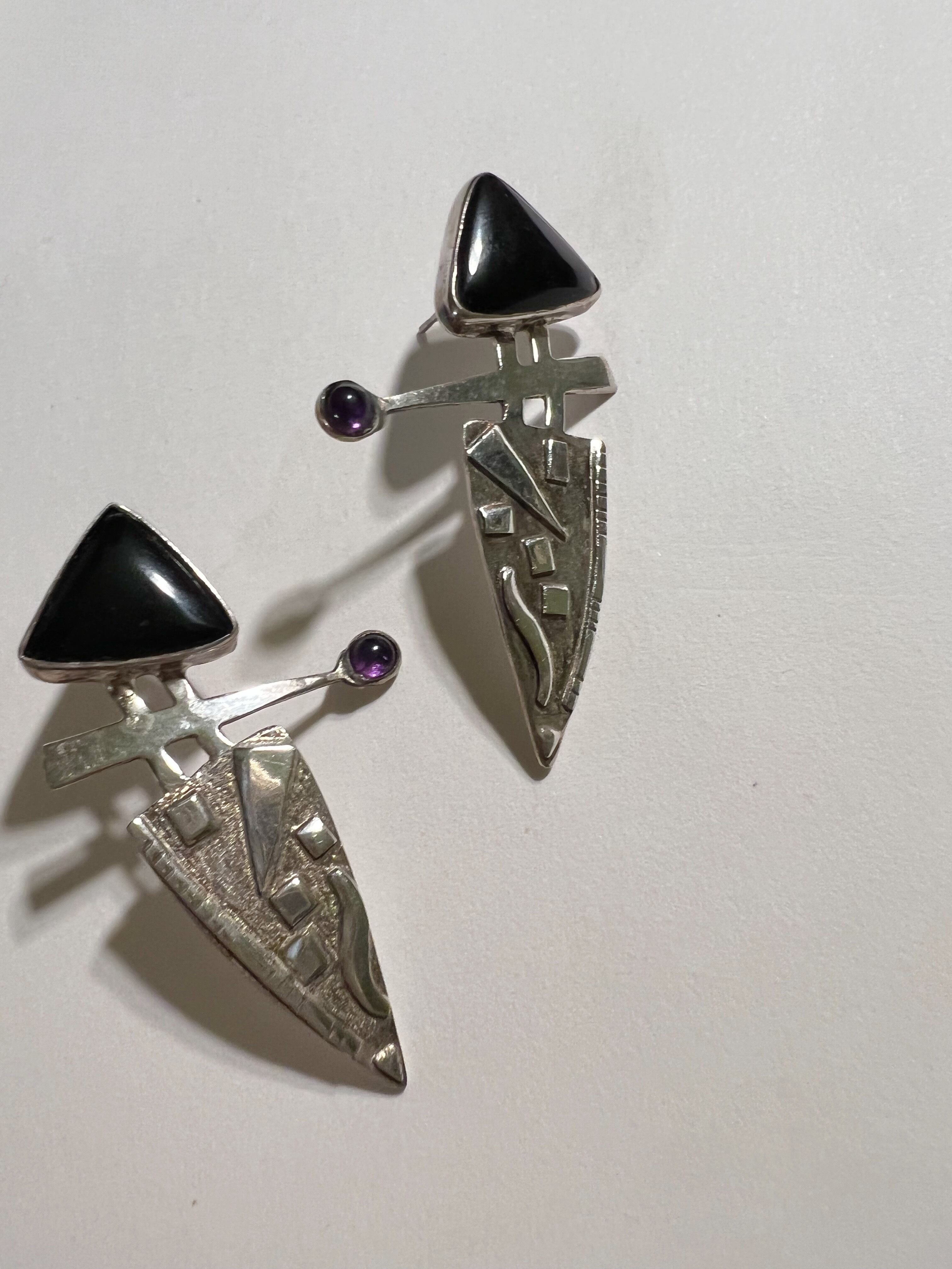 Vintage 925 silver geometric pierced earrings ( ヴィンテージ シルバー × ジオメトリック  ピアス )