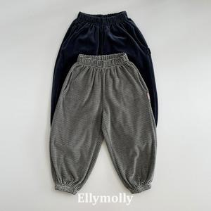 《予約/送料無料》velour stripe jogger pants / ELLY MOLLY
