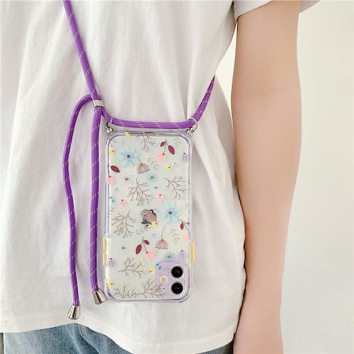 フラワー 斜め掛け iPhoneケース・スマホケース 大人かわいい♪