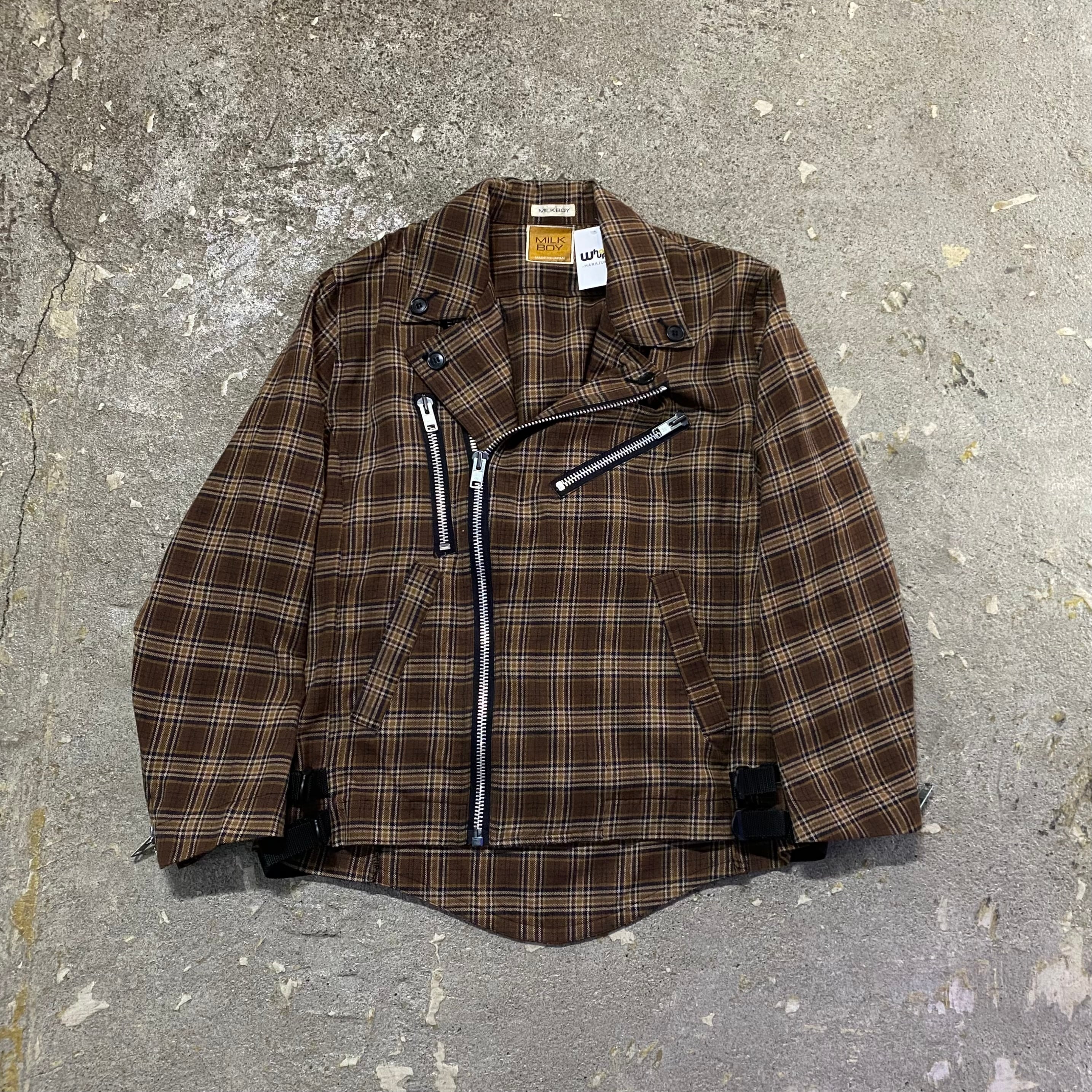 90s MILK BOY polyester/rayon fabric riders jacket【仙台店】