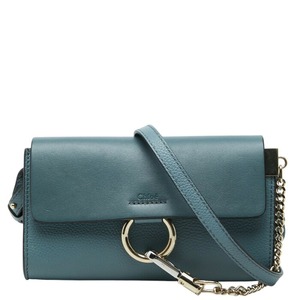 クロエ フェイ 斜め掛け ショルダーバッグ ブルー系 レザー レディース Chloe 【中古】