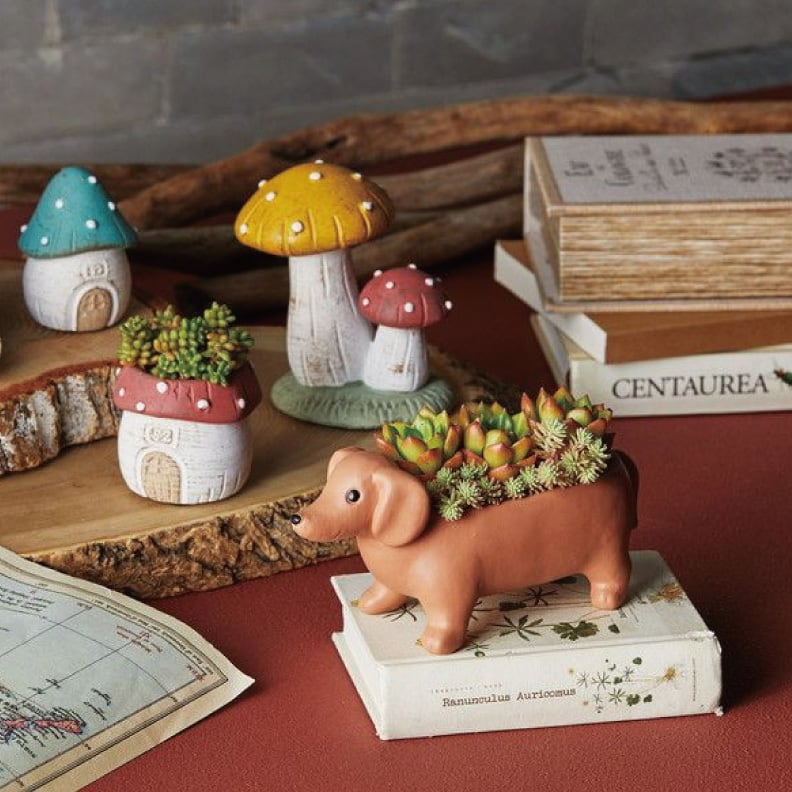 ちいさなダックスのテラコッタポット｜多肉植物 寄せ植え用 犬型