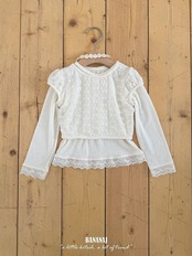 韓国子供服 / BANANA J / 26Autumn / バブル パフスリーブTシャツ / 秋服 / キッズ *XS~JS*