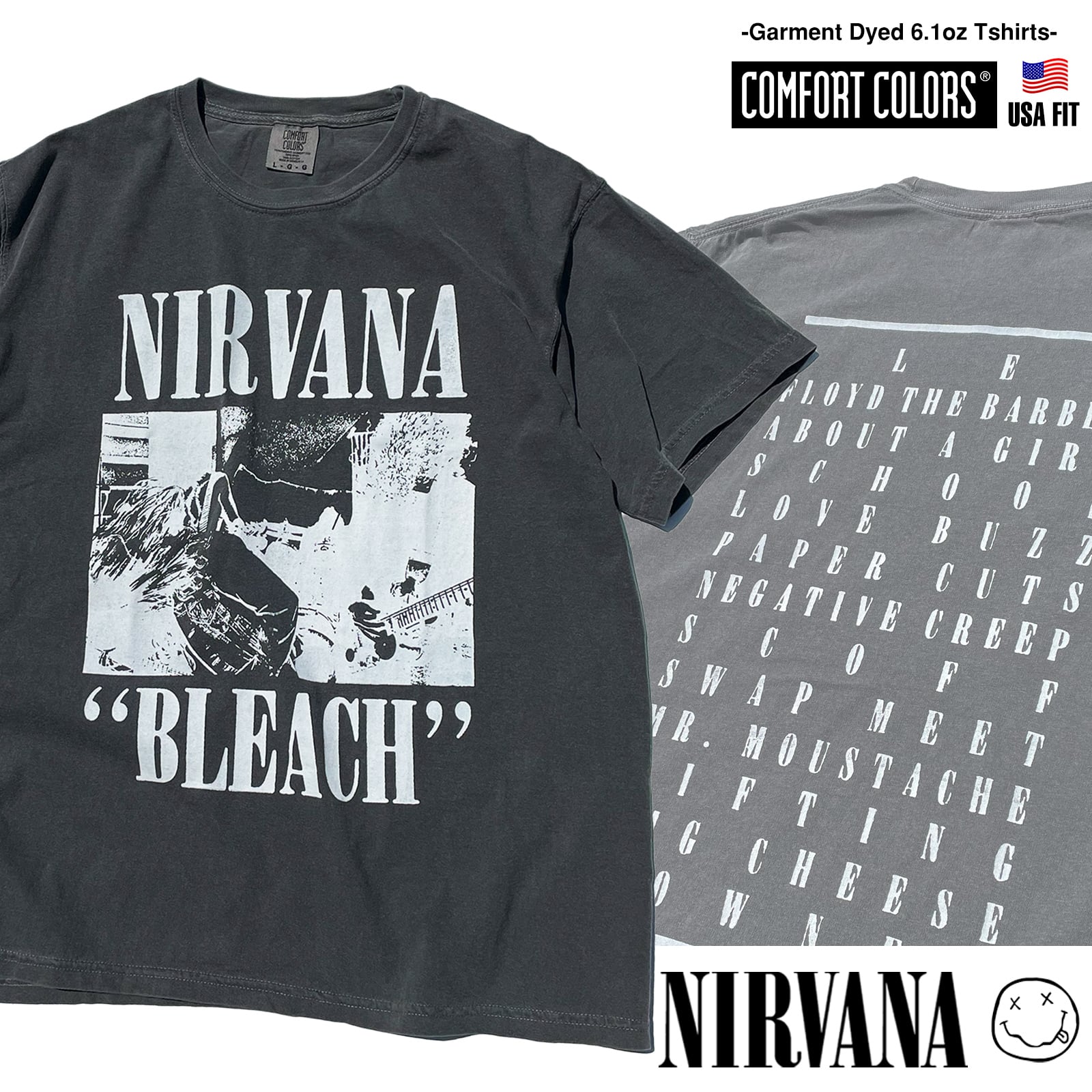 NIRVANA ニルヴァーナ 「BLEACH」 バンド Tシャツ 【Comfort Colors 