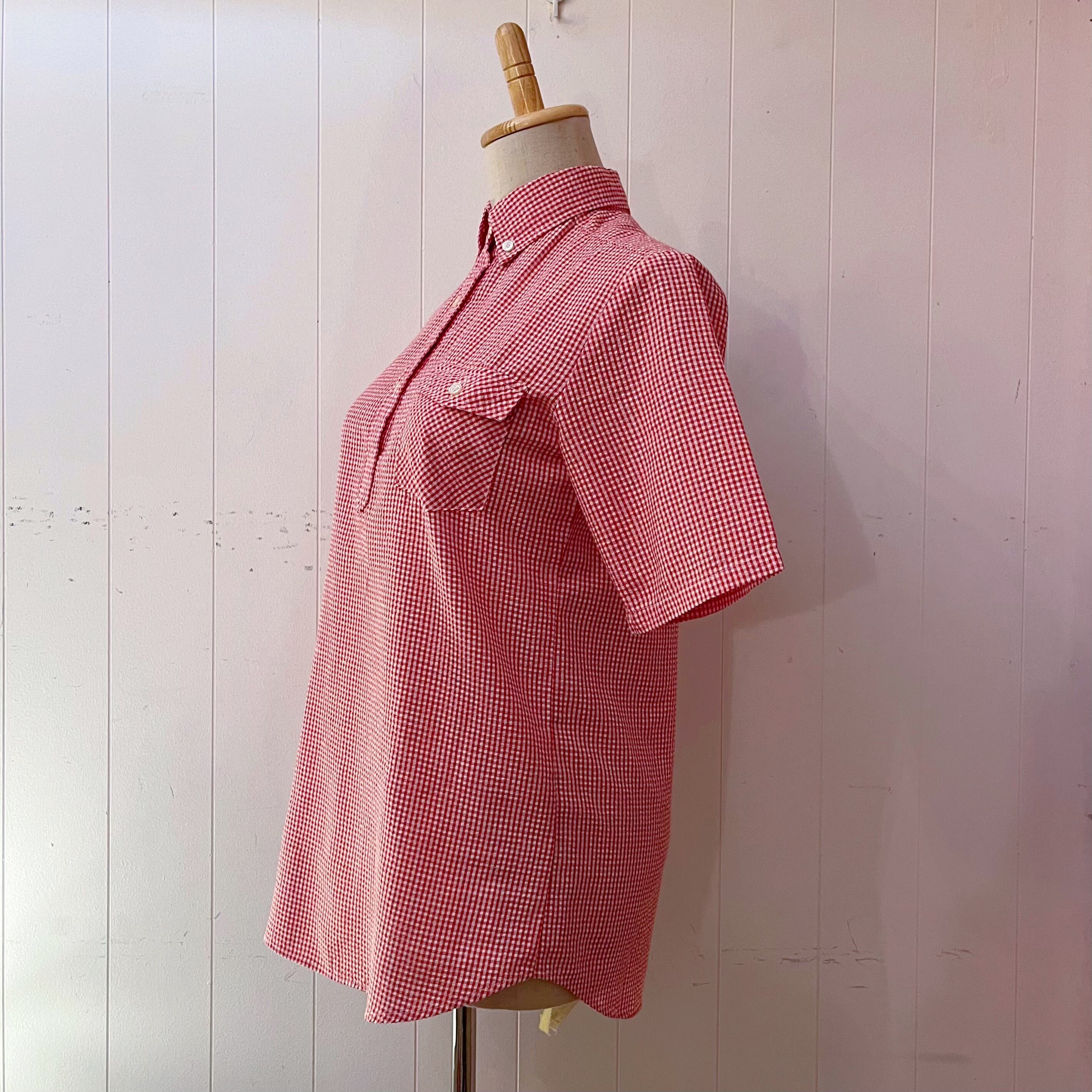 red gingham check shirt