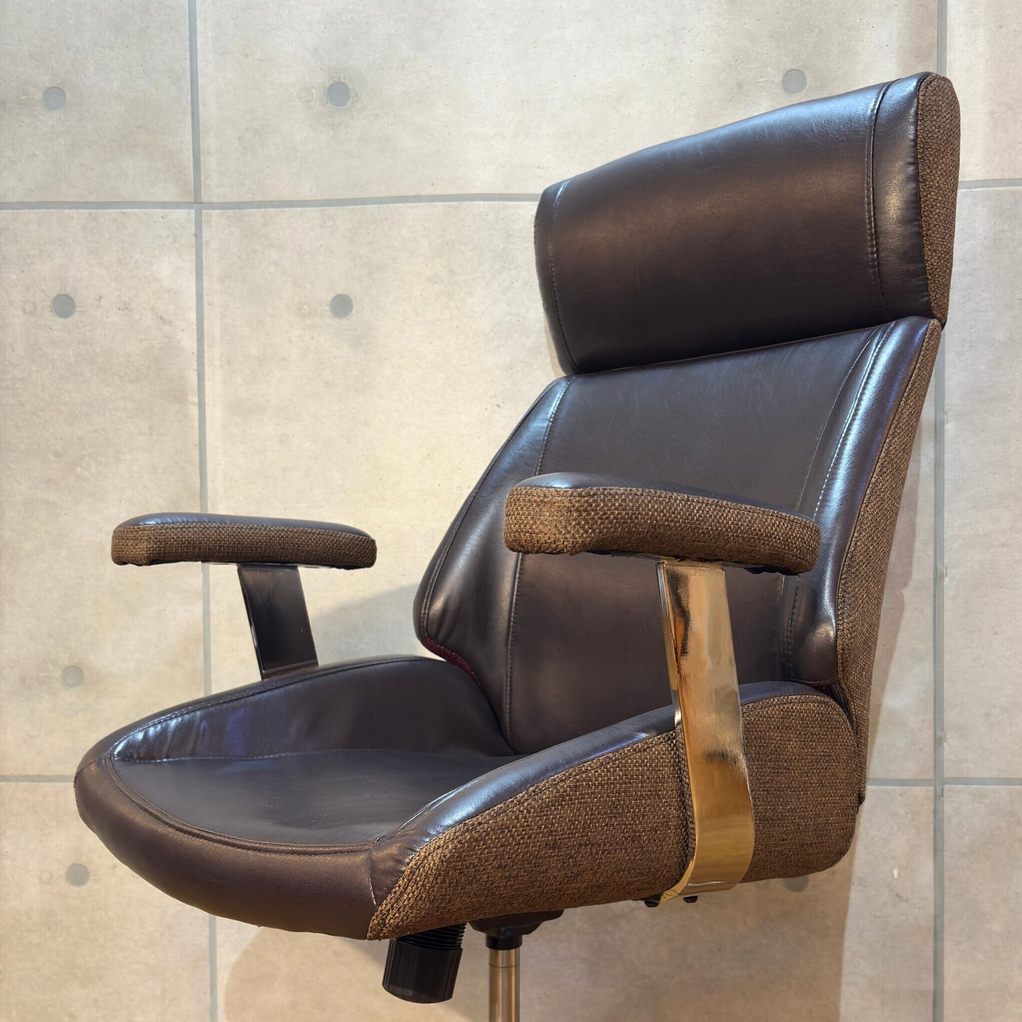 新品】ヴィンテージ風 デスクチェア WP | レザー×ファブリック