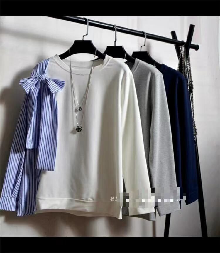 肩リボン異素材切り替えカットソー　AJ21240-206