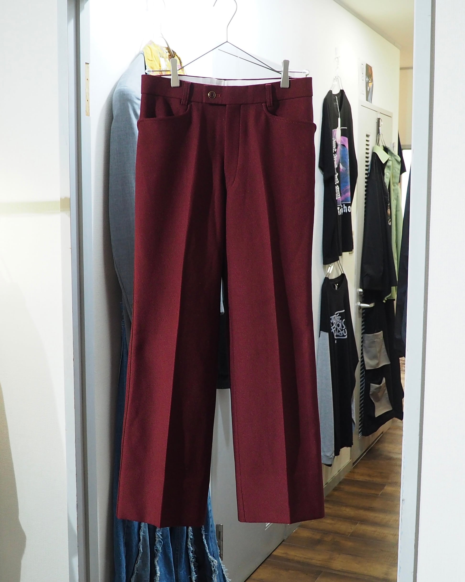 Beautiful Dark Bordeaux Color vintage Semi Flare Pants