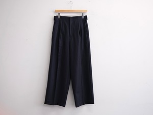 MY_” WOOL CHECK/STRIPE WIDE TROUSERS”