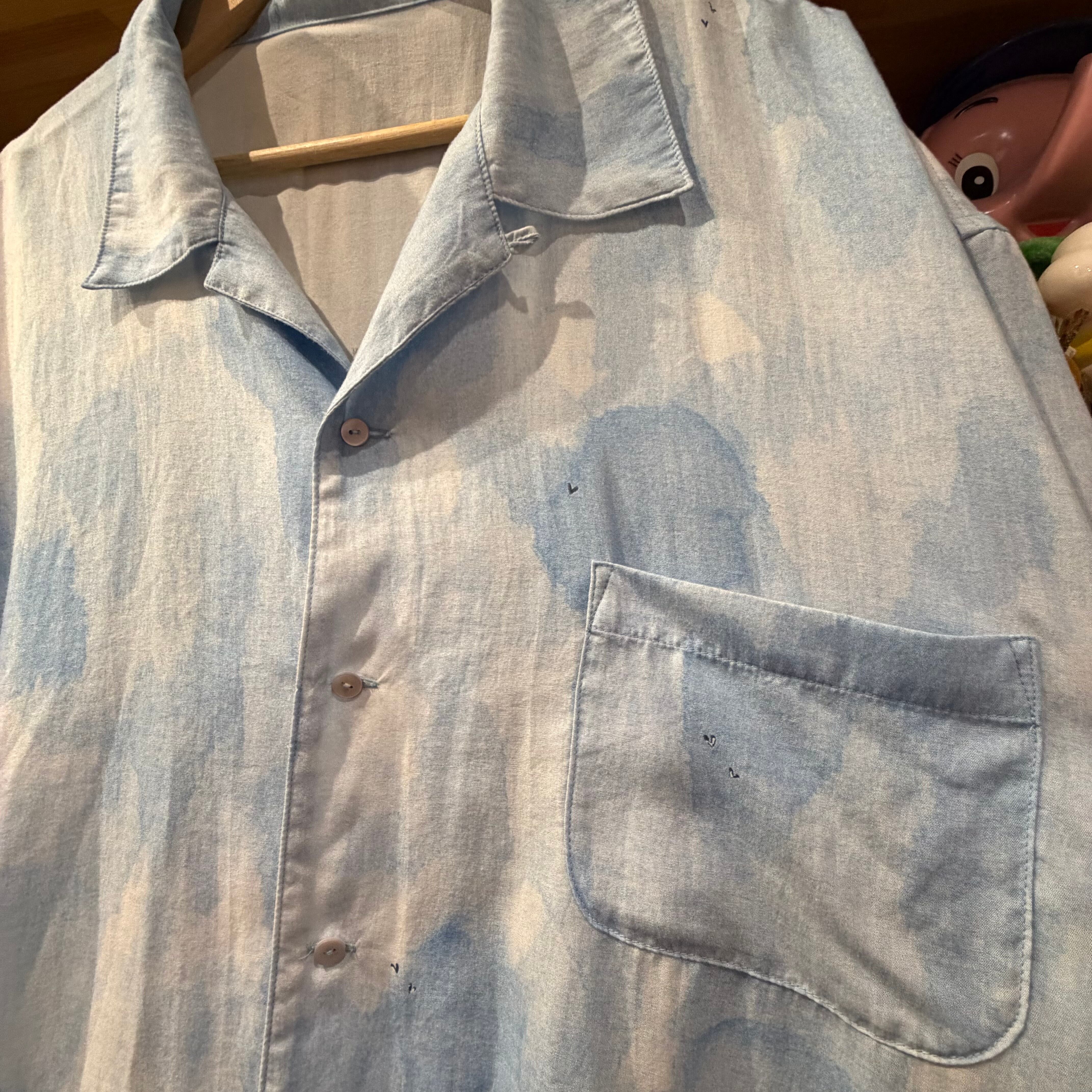 porter classic aloha shirt 水彩アロハ オーバーサイズ M size blue