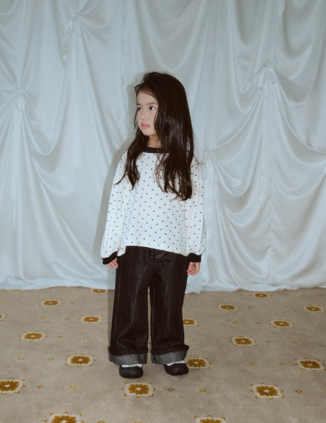 送料無料【予約】/ kidsロールアップデニム /lalaland