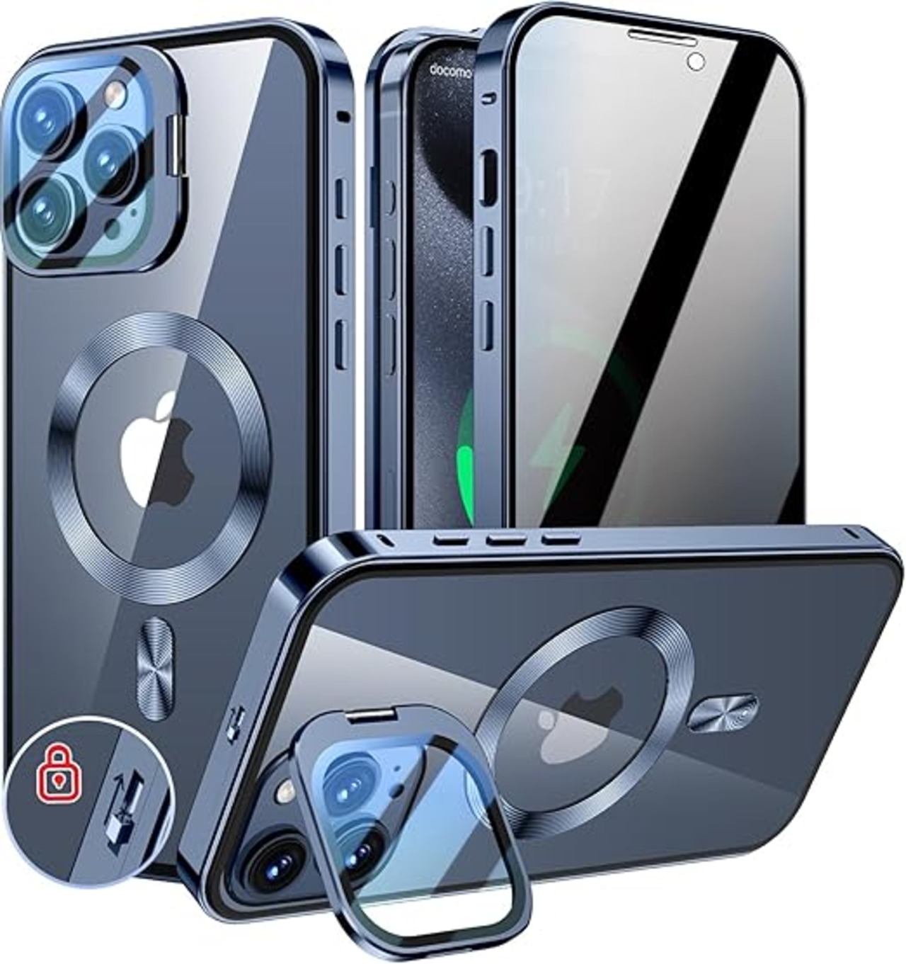 KELLCASE【カメラレンズ保護・スタンド+覗き見防止+MagSafe対応 
