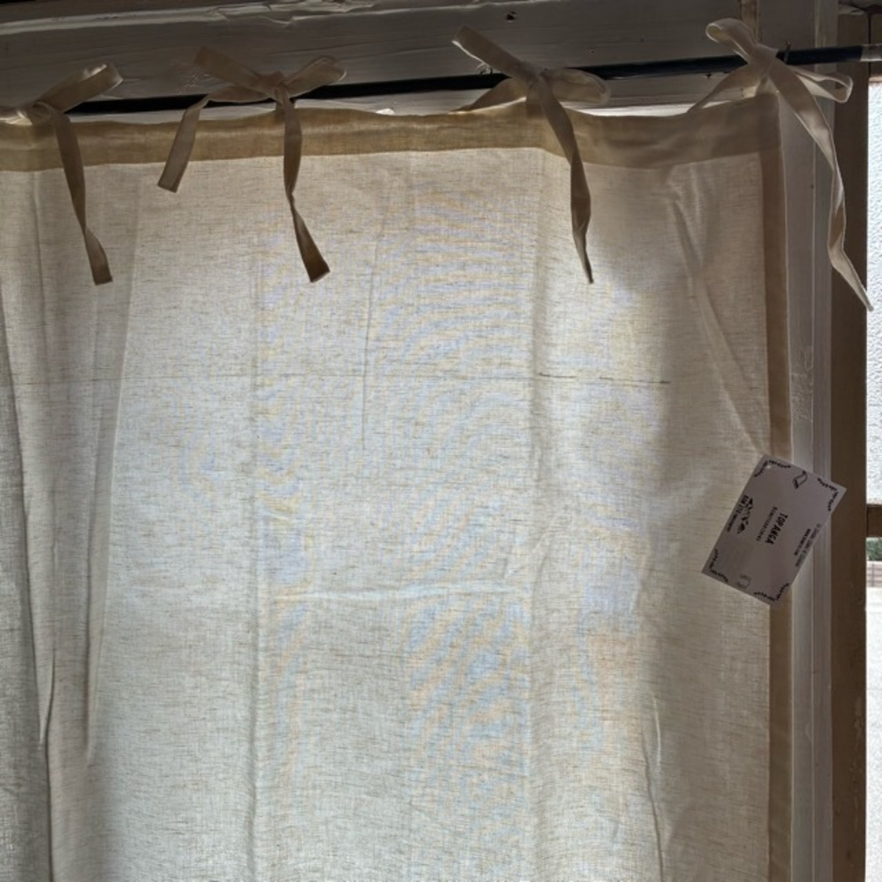 TOPANGA Homefurnishing India Cotton Flex curtain　インド　コットンフレックスカーテン　110×240cm　ホワイト　白　綿　ナチュラル　　レースカーテン　中厚　カーテンポール　暖簾