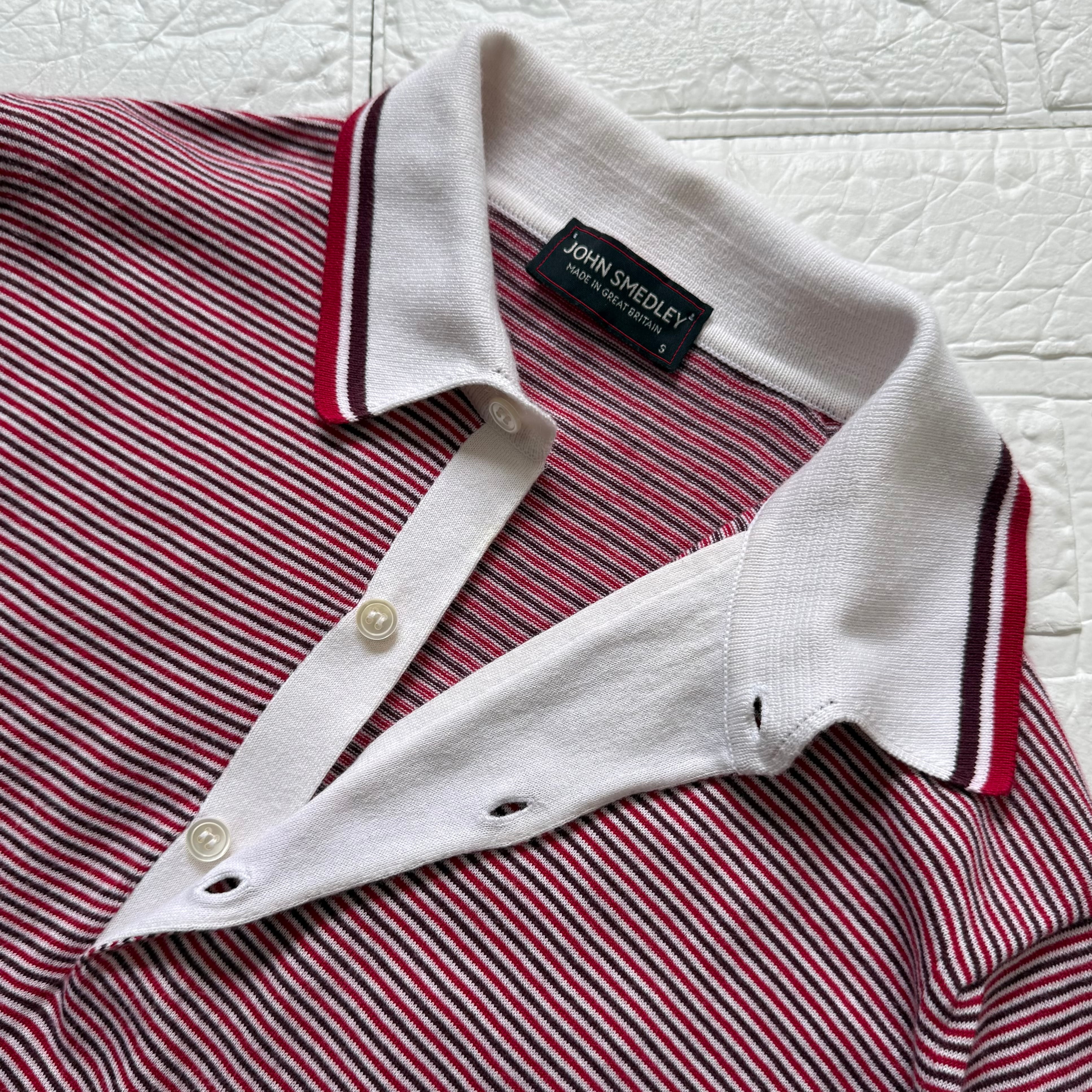 JOHN SMEDLEY シーアイランドコットン マルチボーダー 半袖 ニット