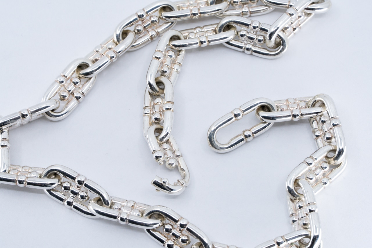 C-058 BP chain link necklace(cross)(25コマ)(約46cm)