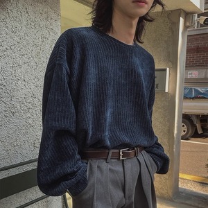 クルーネックテクスチャードトップス　1257