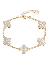 Iced out luxury clover bracelet